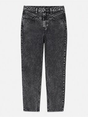 High-Rise Black Acid Wash Women's Jeans